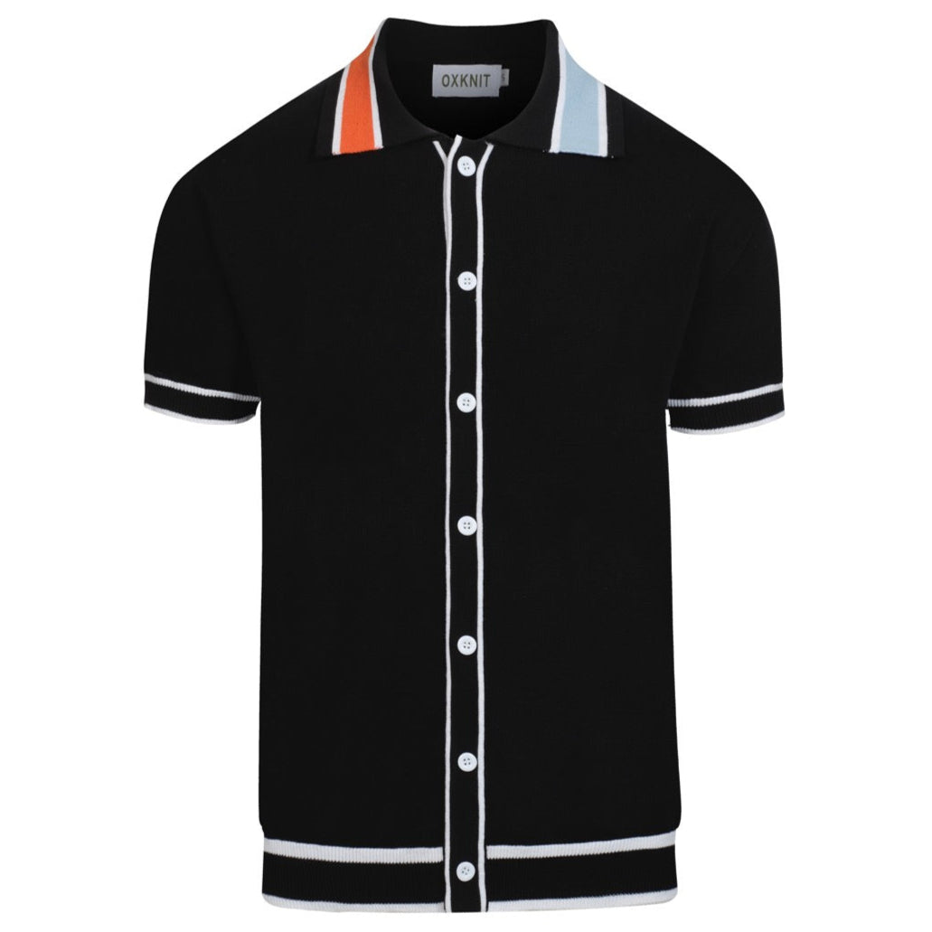 トップス OLDJOE&CO Linen Black Knit polo OLDJOE&CO Linen Black Knit polo Premium Ribbed Polo | Old Money
