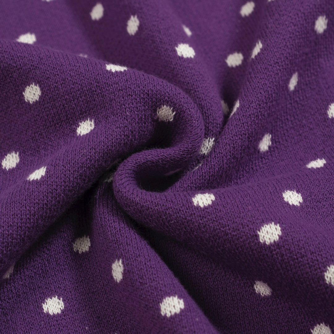 Mænds lilla polka dot stribet cardigan