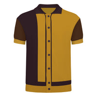 Men's multi-colored striped vintage jacquard cardigan