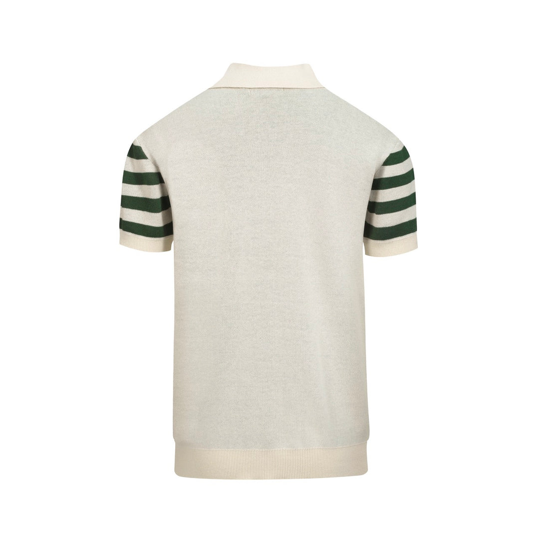 Men's green vintage jacquard cardigan