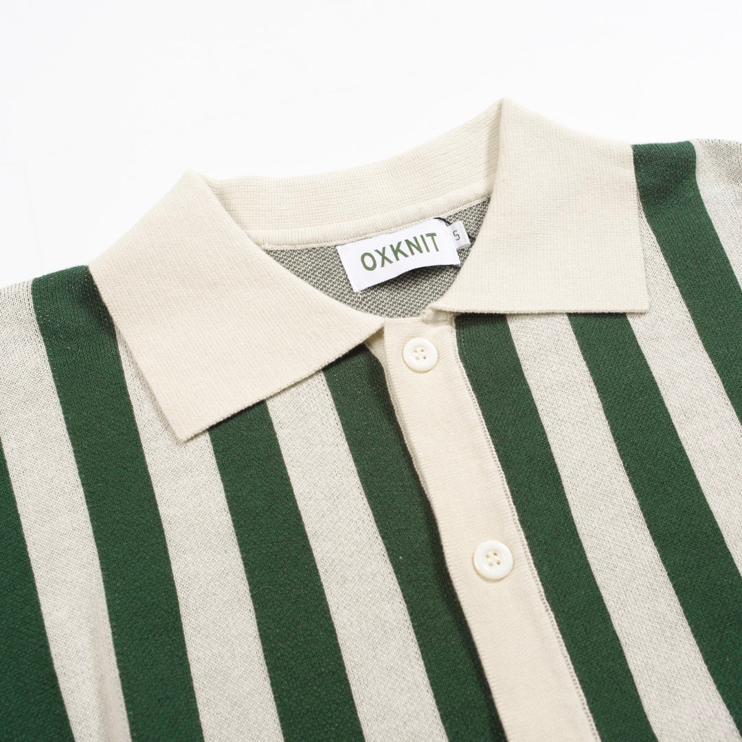 Men's green vintage jacquard cardigan