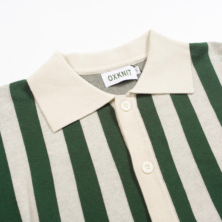 Men's green vintage jacquard cardigan