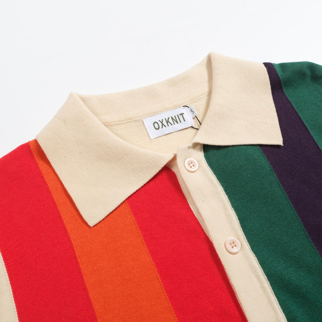 Cárdigan de rayas a rayas multicolores para hombres cárdigan