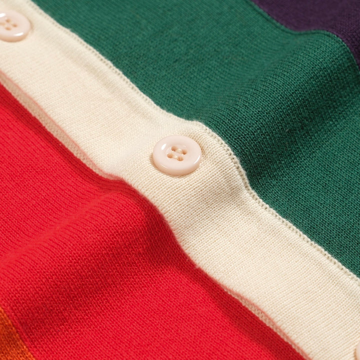 Cárdigan de rayas a rayas multicolores para hombres cárdigan