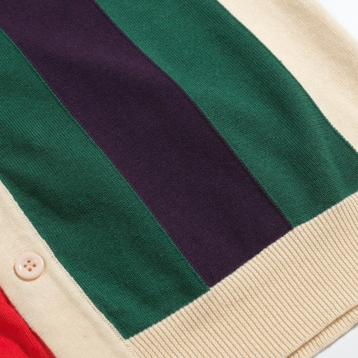 Cárdigan de rayas a rayas multicolores para hombres cárdigan