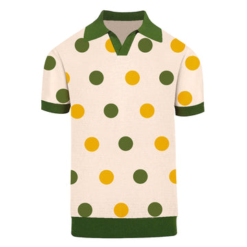 Polka Dots Knit Polo Vest