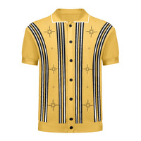 Men's multi-colored striped vintage jacquard cardigan