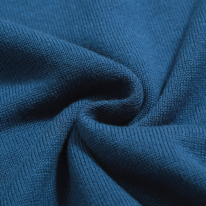Women's blue vintage jacquard knit T-shirt