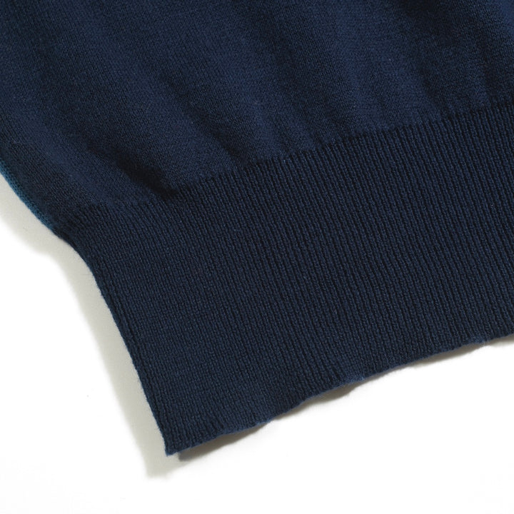 Women's blue vintage jacquard knit T-shirt
