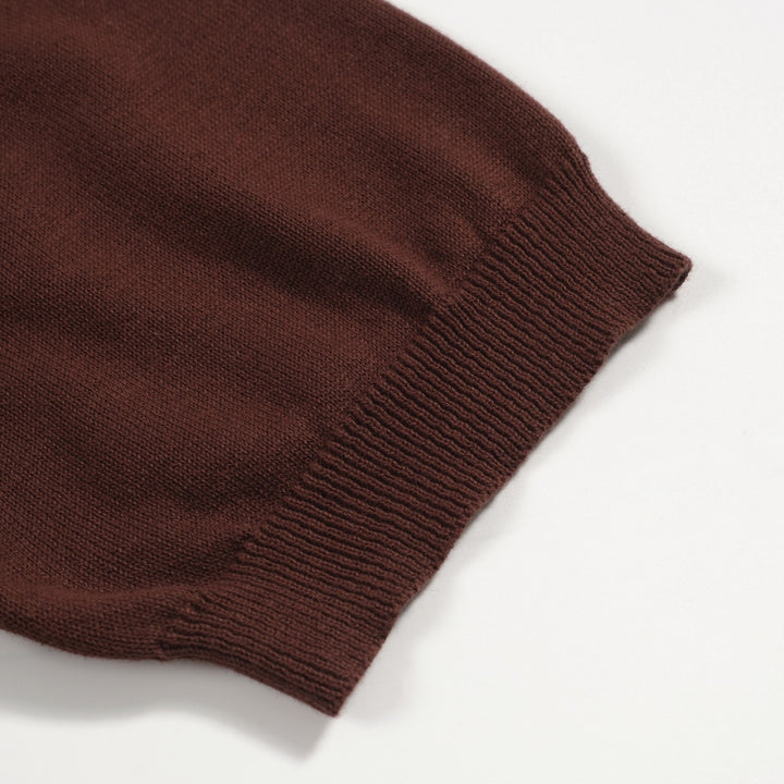 Men's brown vintage 60's knitted polo shirt