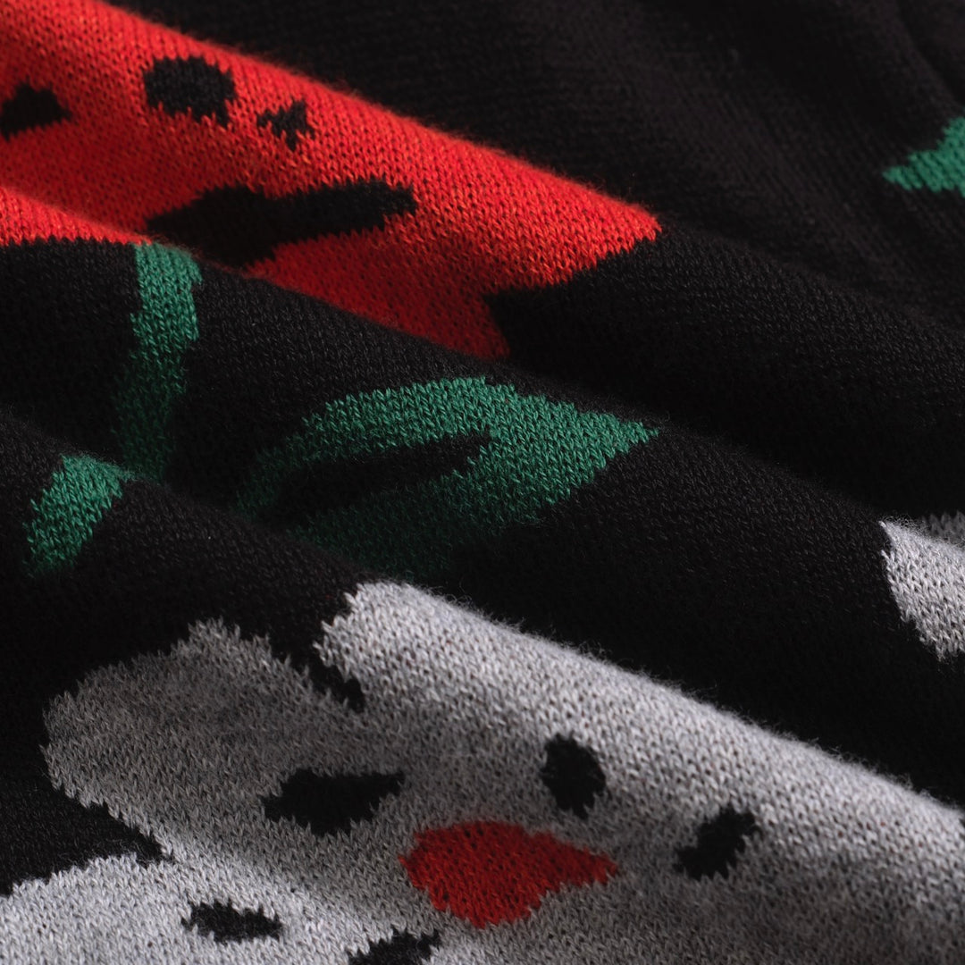 Men's black vintage floral jacquard cardigan