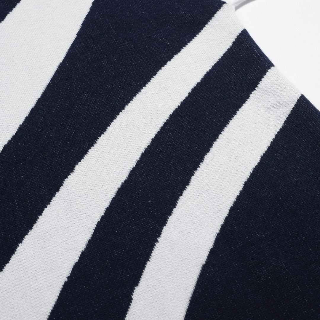 Women's dark blue vintage art pattern knit dress