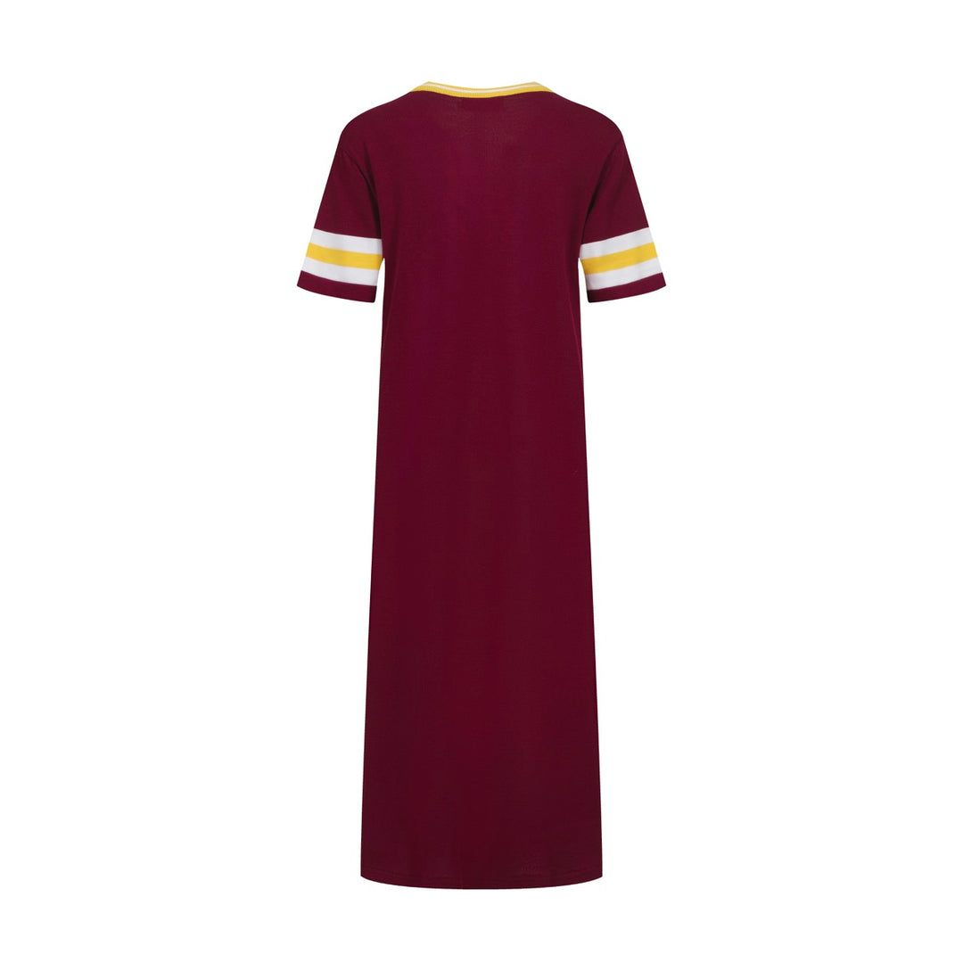 Women's deep red vintage 60's striped knit dress