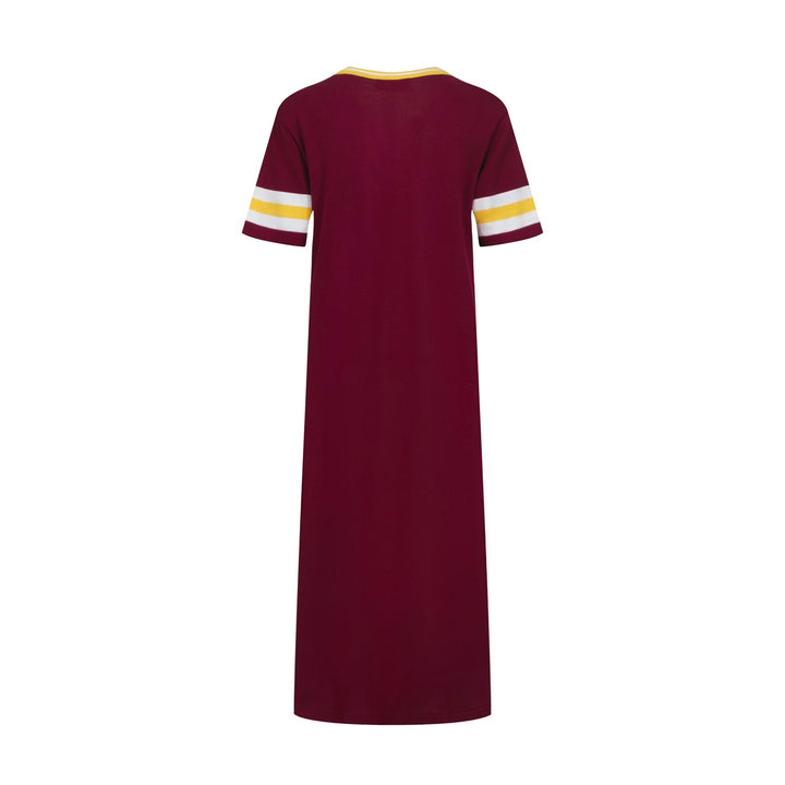 Women's deep red vintage 60's striped knit dress