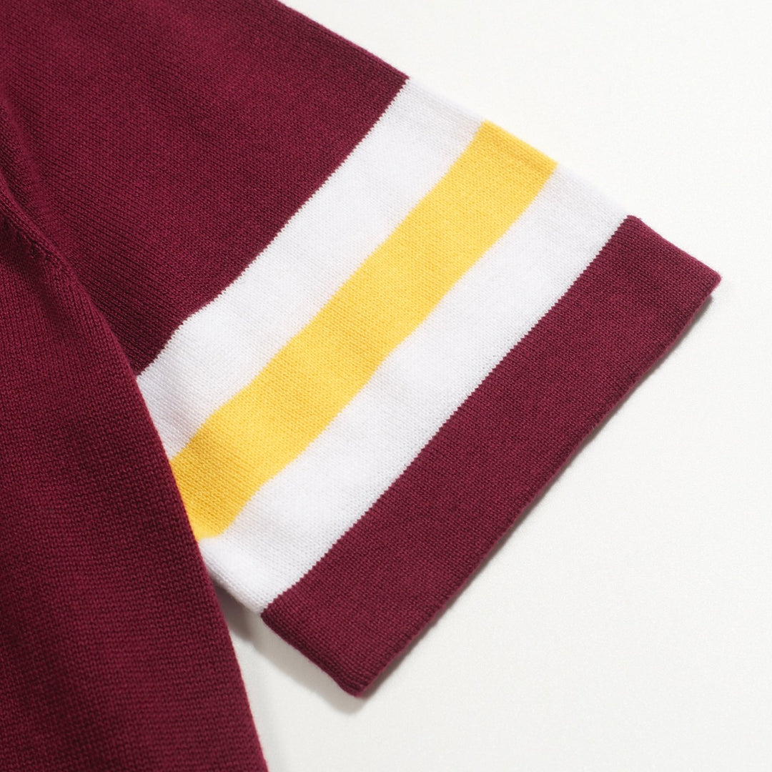 Women's deep red vintage 60's striped knit dress