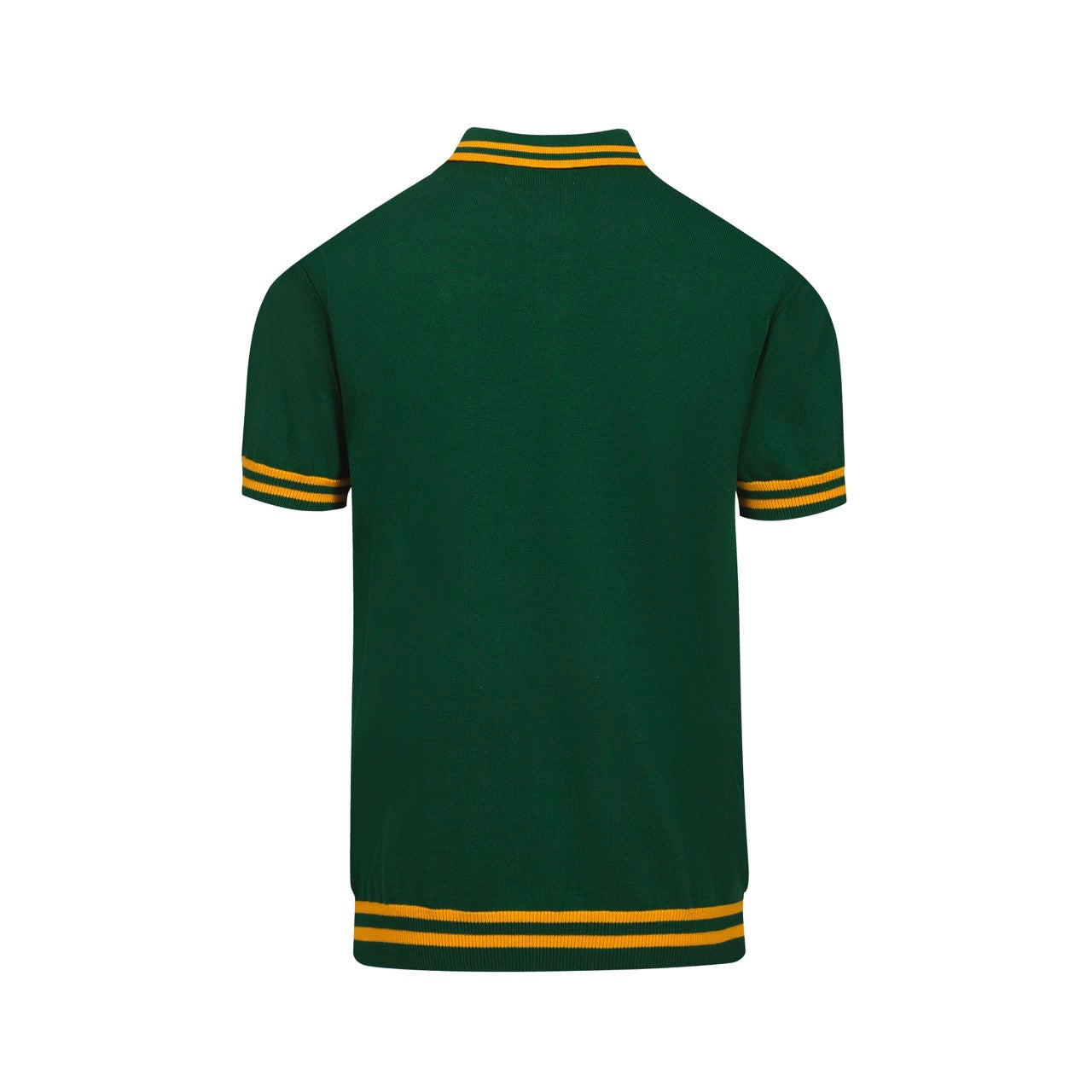 Men's green tiger Jacquard vintage knit polo shirt – OXKnit