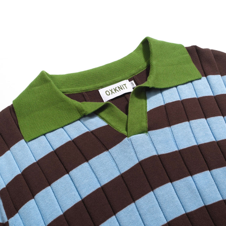 Potole maschile caffettiera jacquard casual knit polo