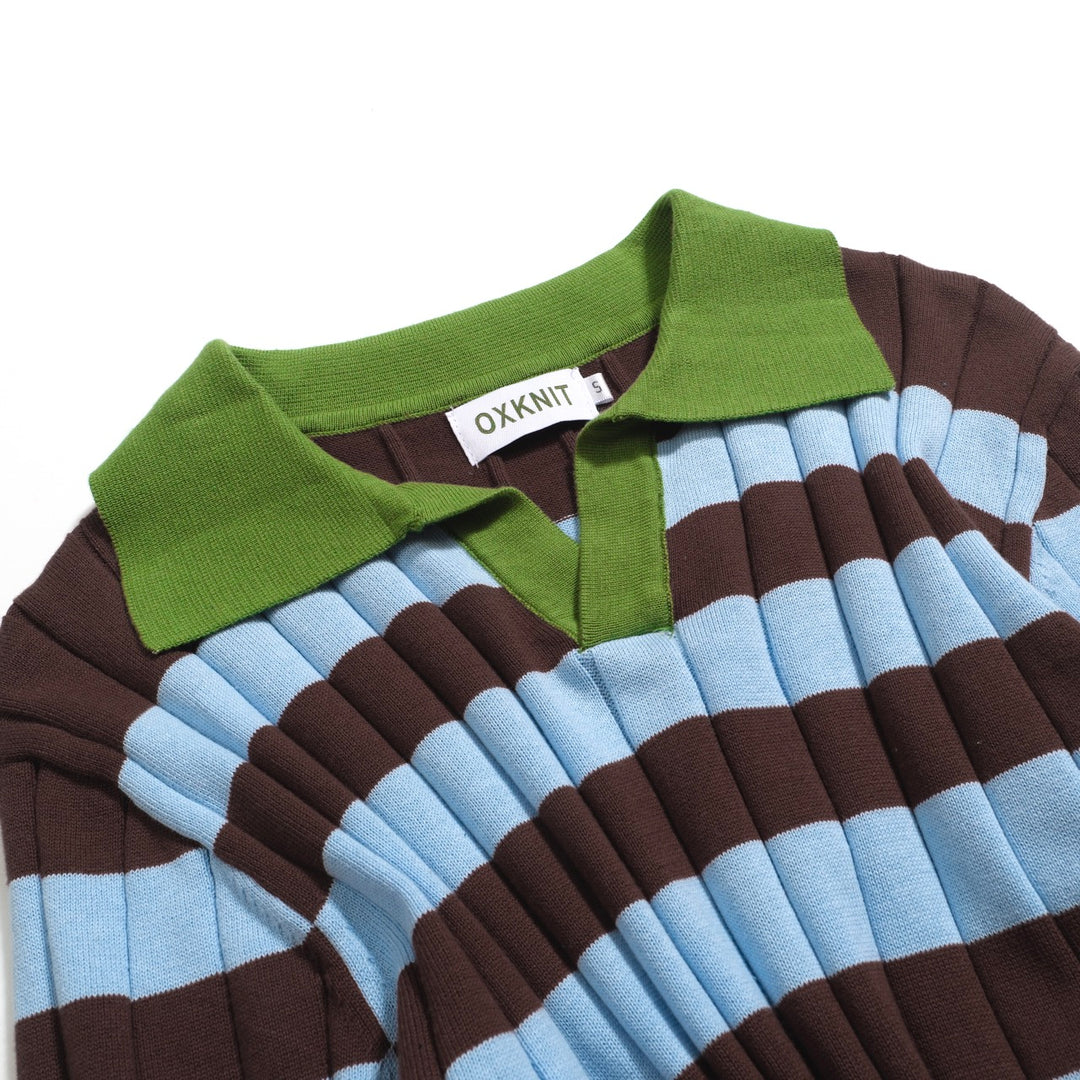 Potole maschile caffettiera jacquard casual knit polo