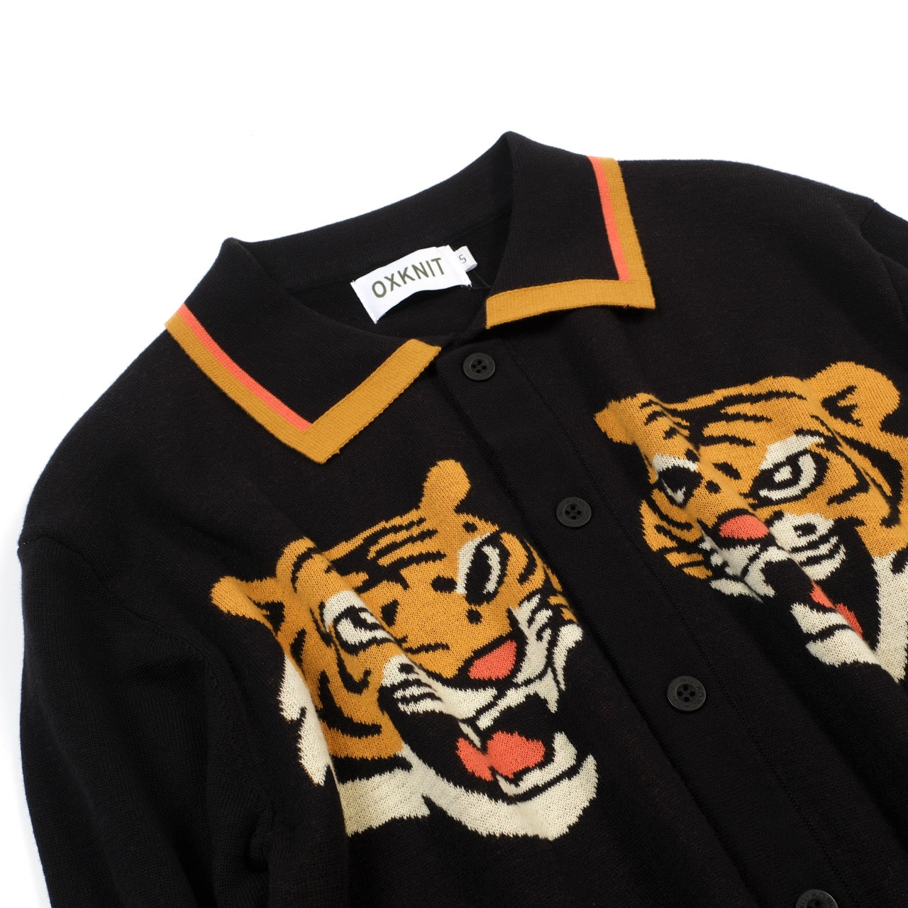 Men's black vintage Tiger Fashion knit cardigan – OXKnit