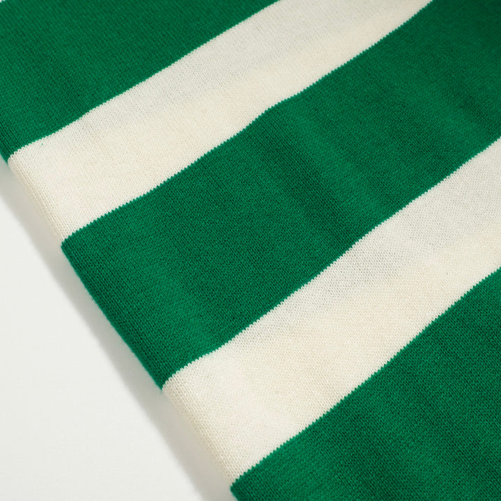 Women's green striped jacquard polo