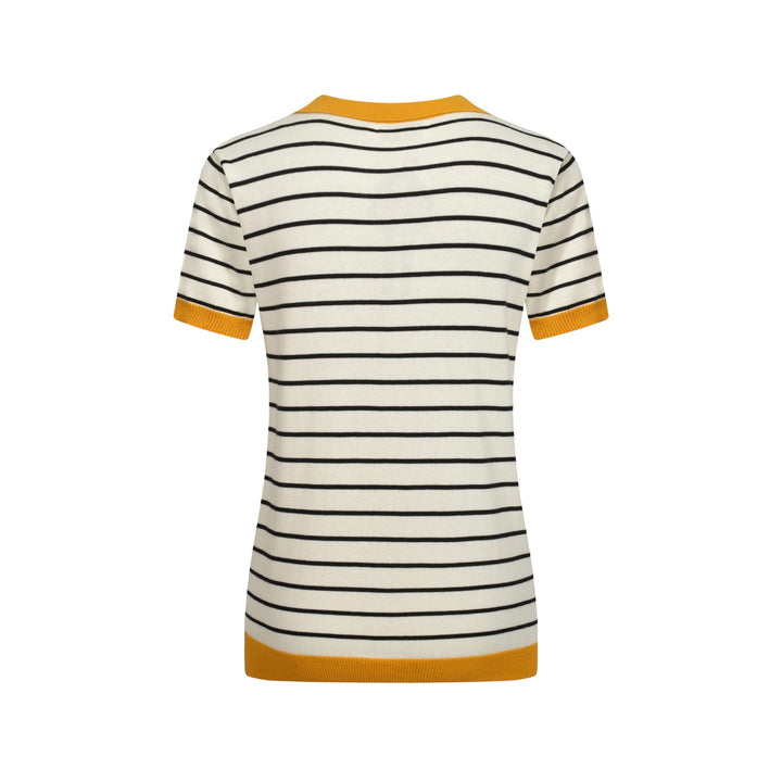 Women's yellow striped vintage polo shirt