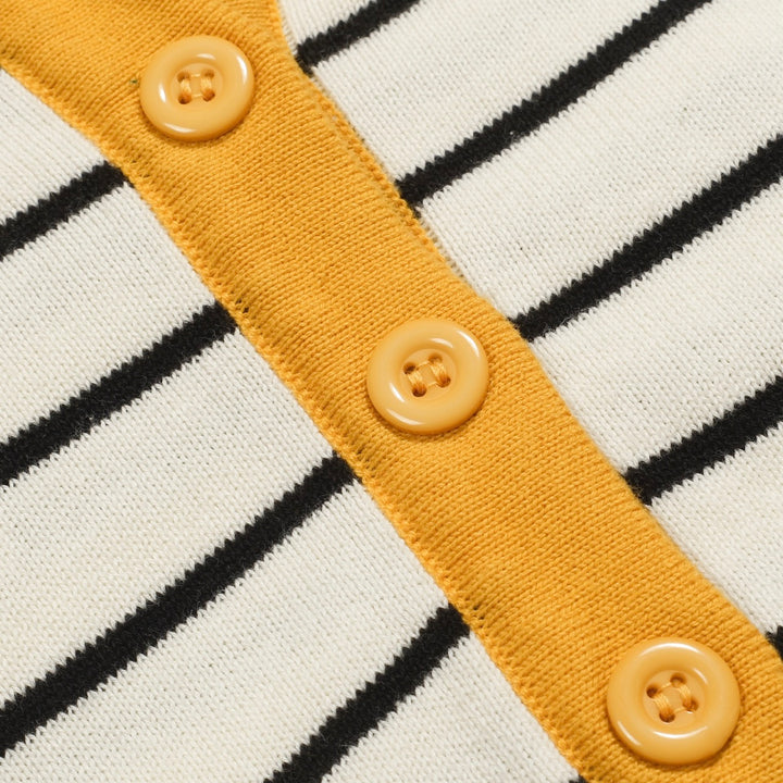 Women's yellow striped vintage polo shirt