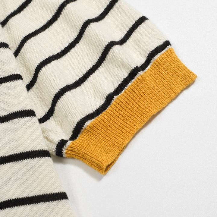 Women's yellow striped vintage polo shirt