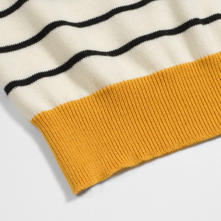 Women's yellow striped vintage polo shirt