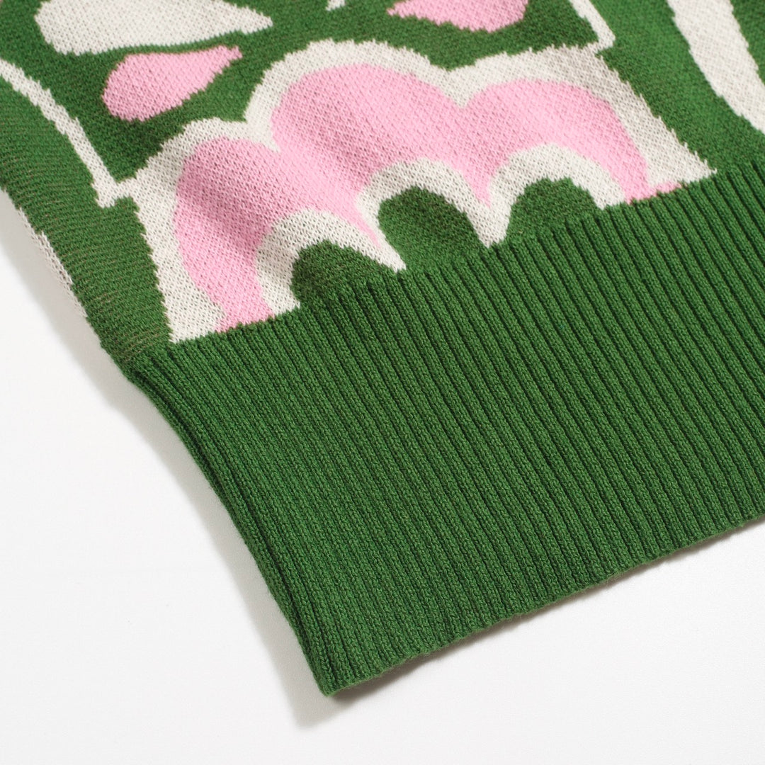 T-shirt en tricot à épaule verte pour femmes - taille courte de la version