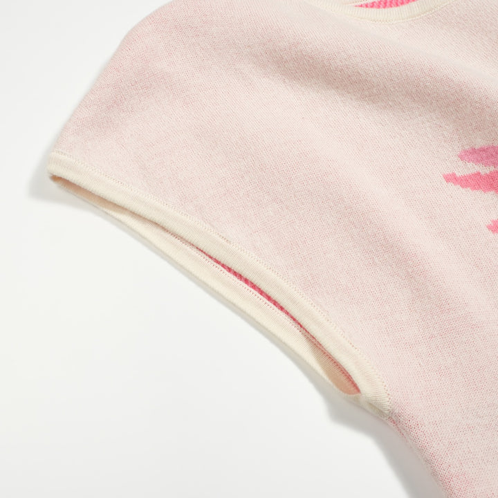 Γυναικείο μπλουζάκι πλεκτή ωμοπλάτη σε λευκό βερίκοκο - κοντή έκδοση