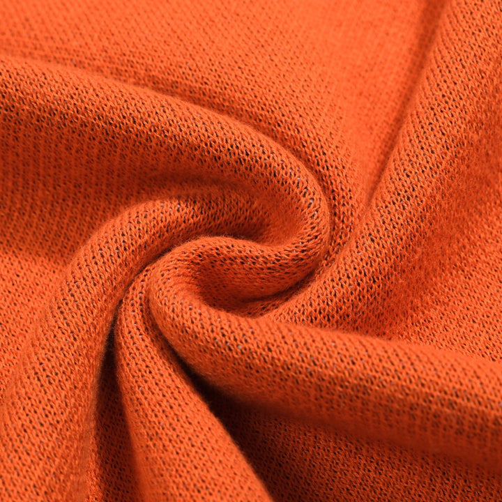 Frauen orangefarbene schultergestrickte T -Shirt - Kurzversion Größe