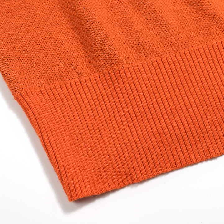 Frauen orangefarbene schultergestrickte T -Shirt - Kurzversion Größe
