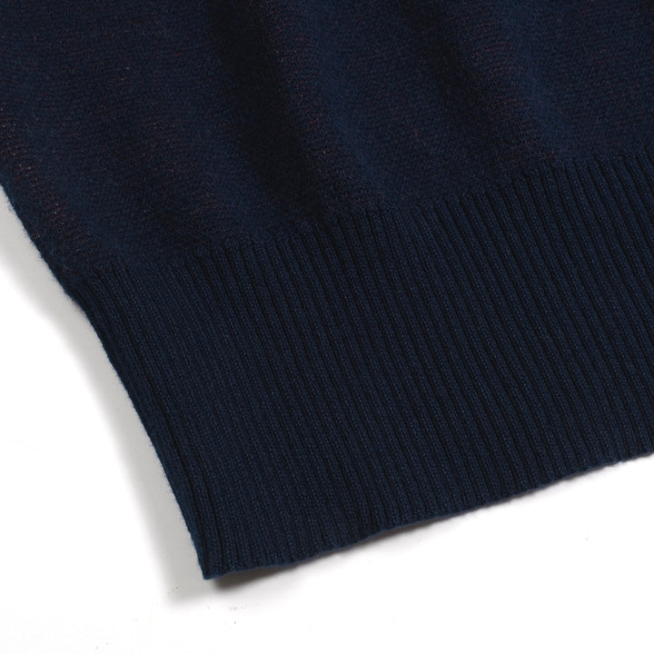 Women's Navy Knit T -shirt med diagonal axel - kort versionstorlek