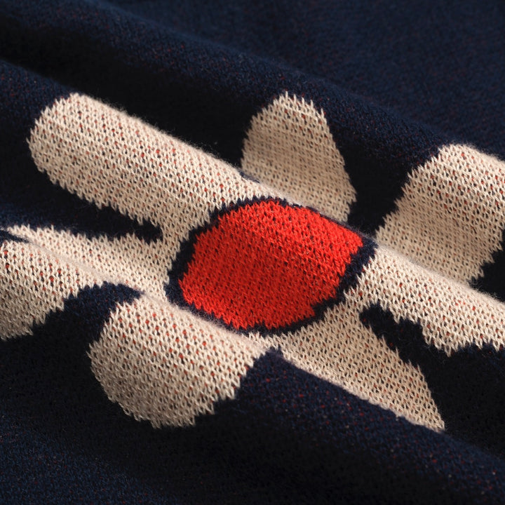 Women's Navy Knit T -shirt med diagonal axel - kort versionstorlek