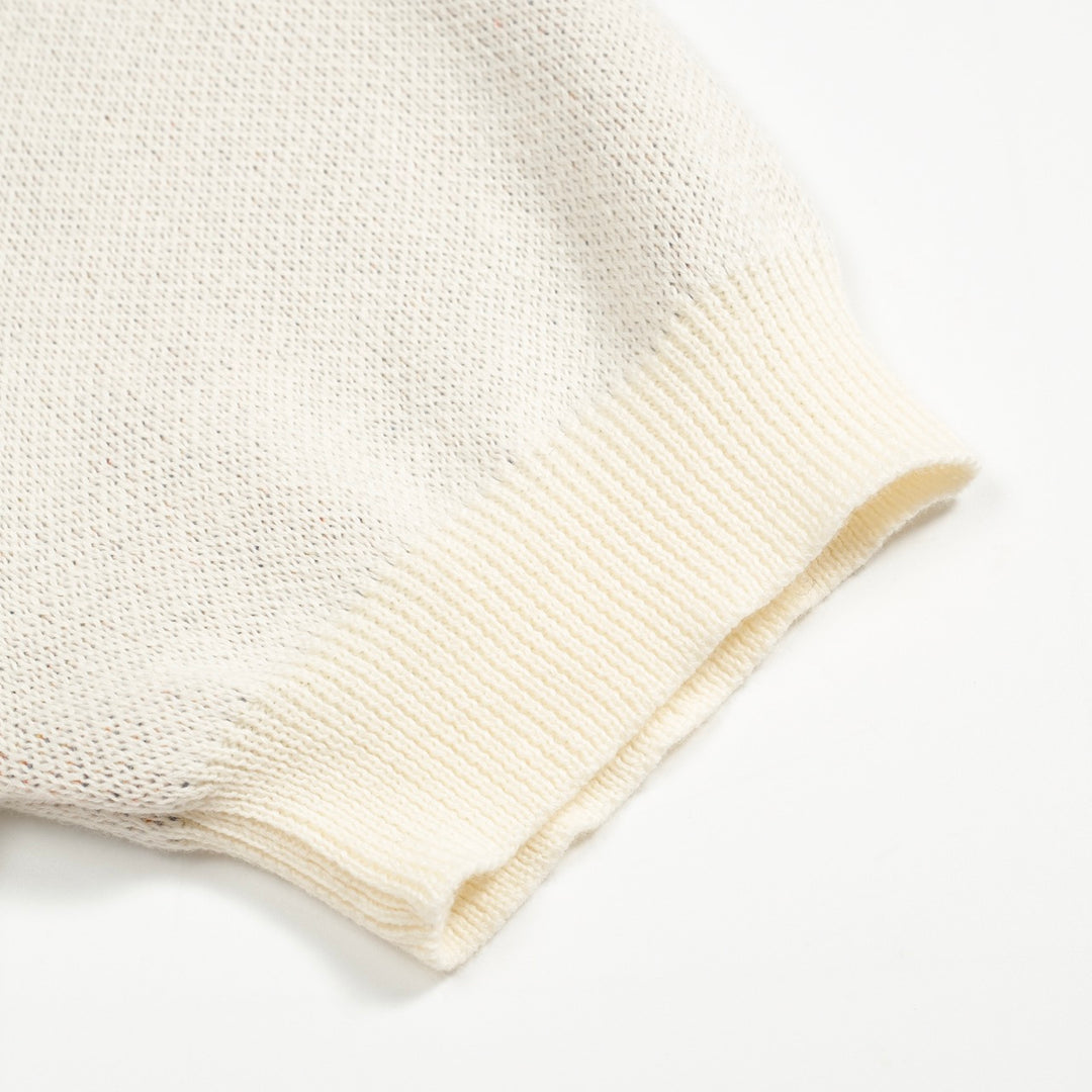 Fleur d'abricot blanc pour femmes cardigan tricoté jacquard