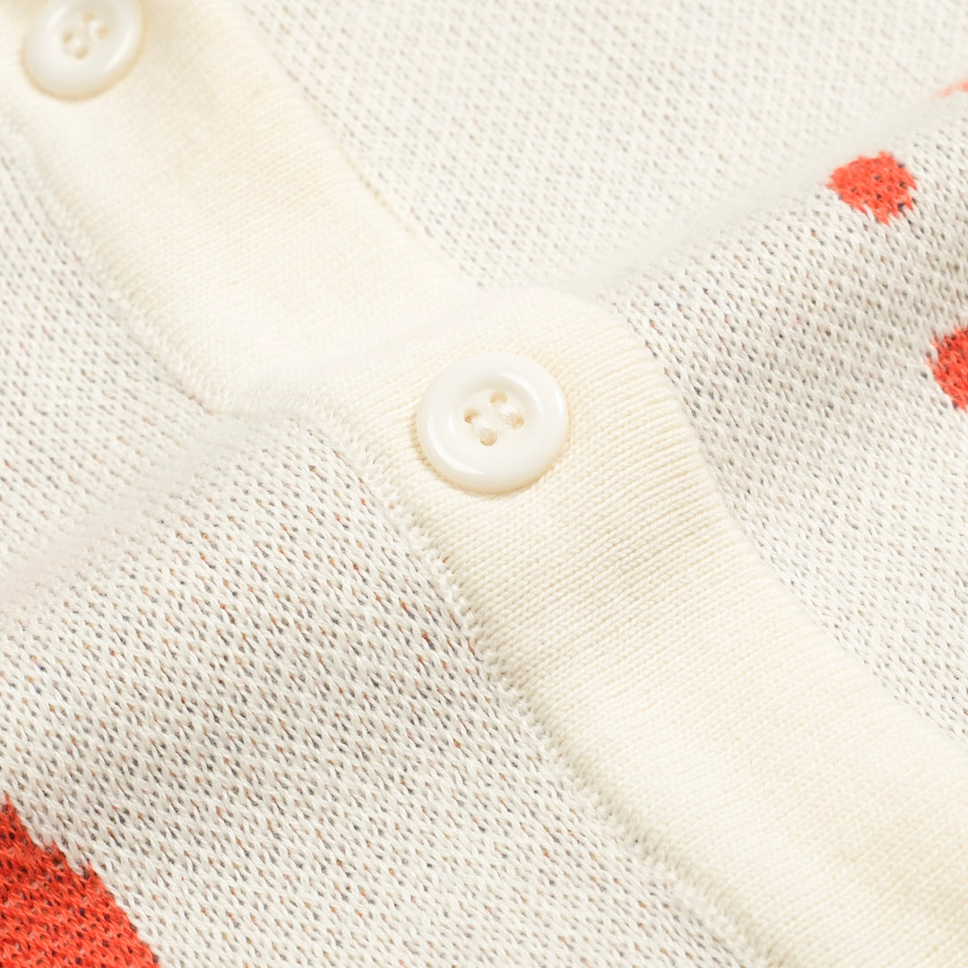Fleur d'abricot blanc pour femmes cardigan tricoté jacquard
