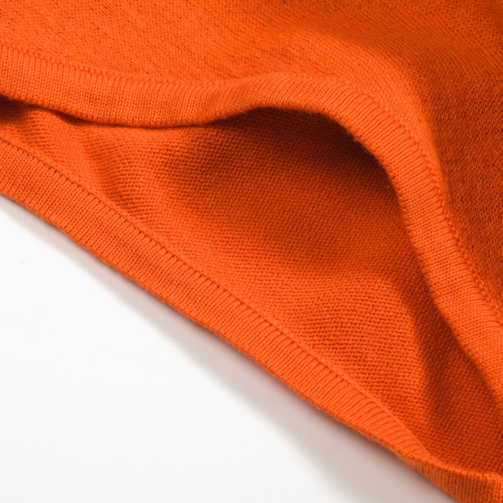 T-shirt feminina Jacquard Knit Sweep-ombro-tamanho curto da versão