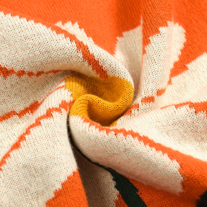 T-shirt feminina Jacquard Knit Sweep-ombro-tamanho curto da versão
