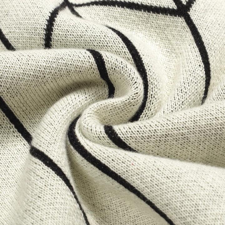 Herr Black Retro Era Jacquard Sticked Cardigan