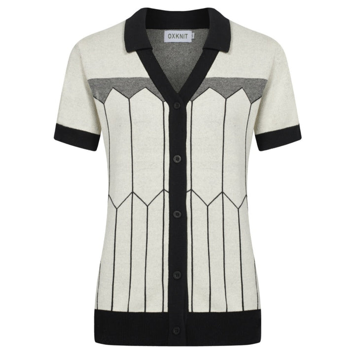 Women's black fashion vintage jacquard cardigan