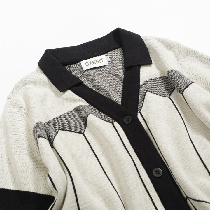 Women's black fashion vintage jacquard cardigan