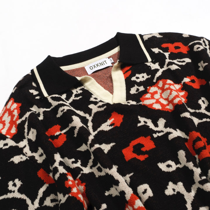 Polo a maglia a V Nera nera nera