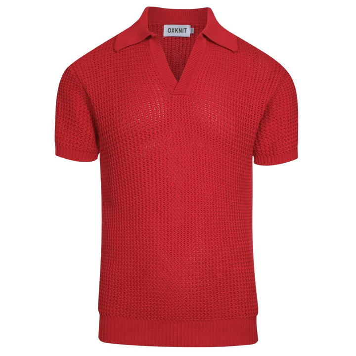 Red Red Redro Casual V-hals van heren gebreide poloshirt