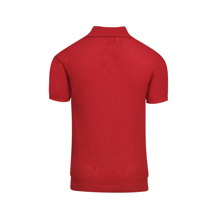 Red Red Redro Casual V-hals van heren gebreide poloshirt