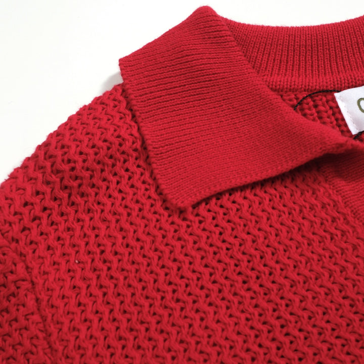 Red Red Redro Casual V-hals van heren gebreide poloshirt