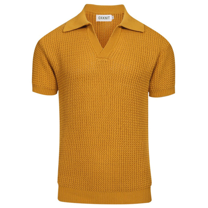 Polo a maglia a V-Neck Khaki casual da uomo
