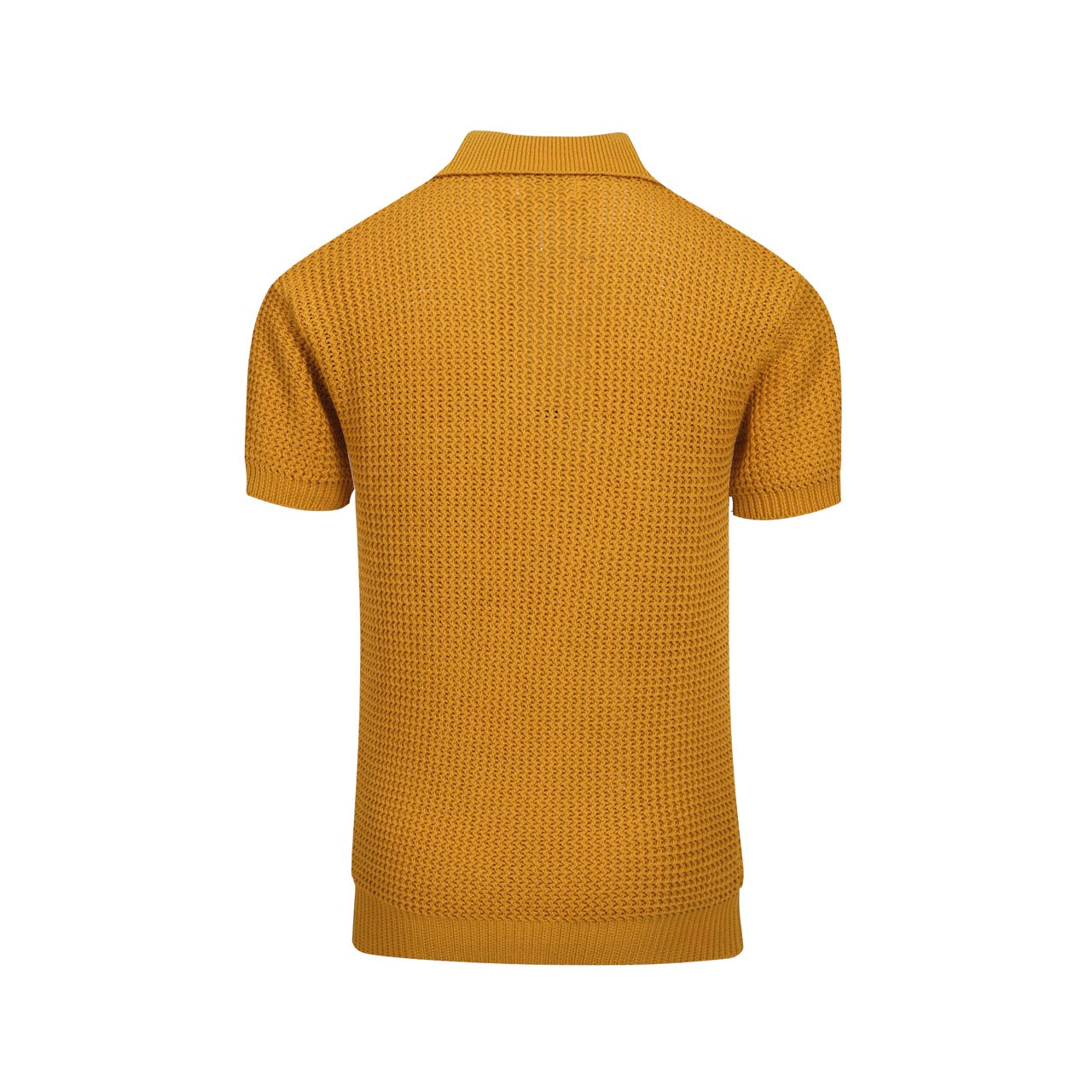 Men's khaki retro casual V-neck knitted polo shirt – OXKnit