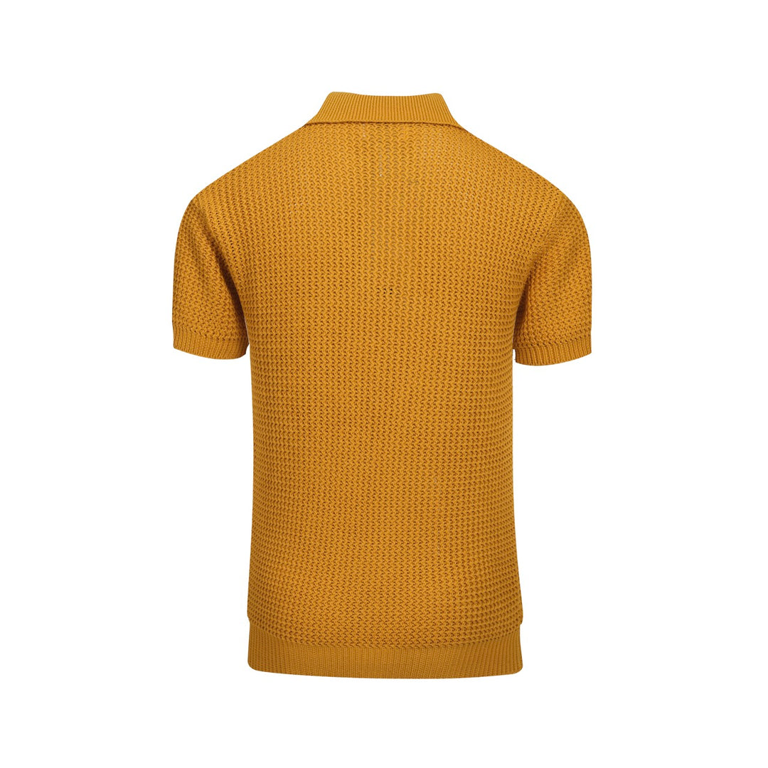 Polo a maglia a V-Neck Khaki casual da uomo