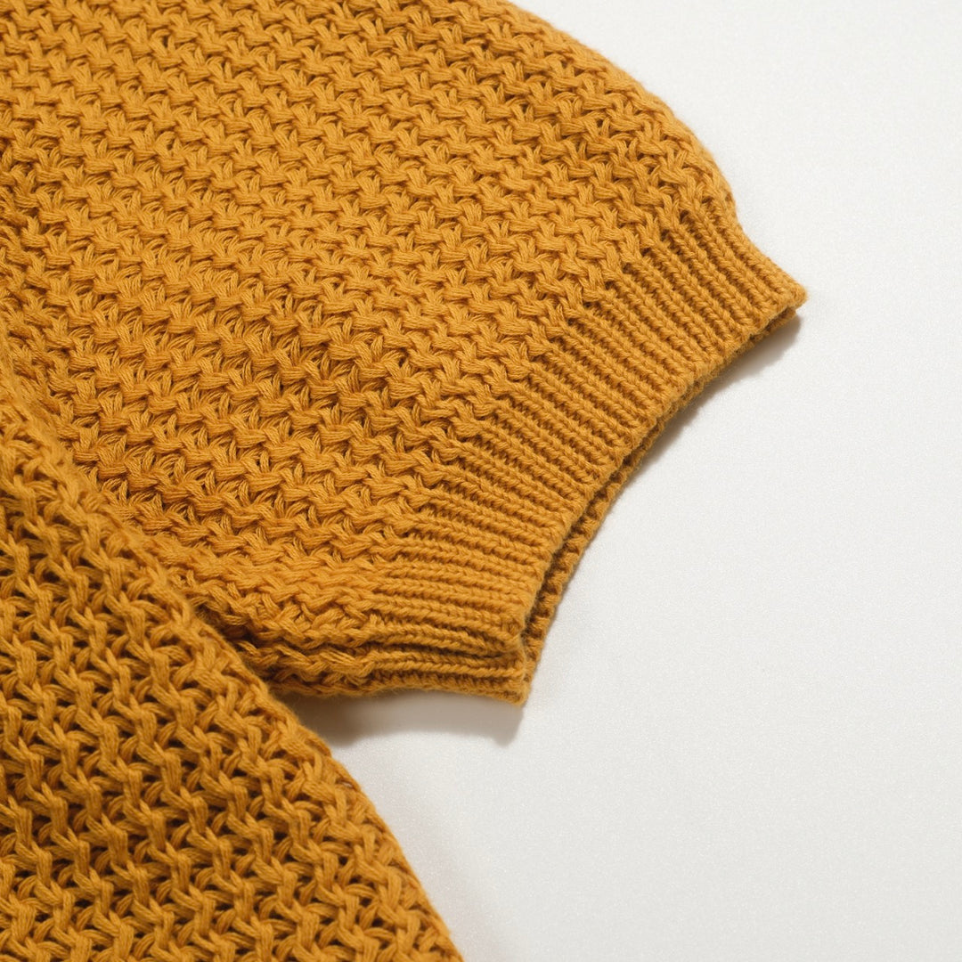 Polo a maglia a V-Neck Khaki casual da uomo