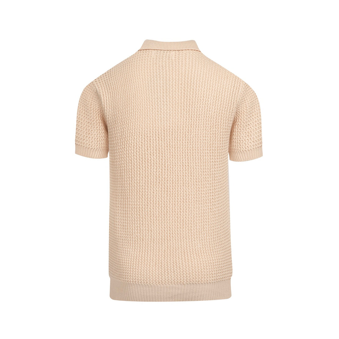 Ανδρικά βερίκοκο ρετρό casual v-neck πλεκτό πουκάμισο πόλο